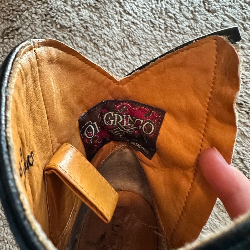 Old Gringo Black and Gray Embroidered Ankle Boots - Picture 4 of 7